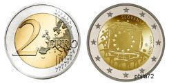Commémorative commune 2 euros Slovaquie 2015 UNC - 30 ans du Drapeau Européen