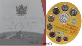 Coffret série monnaies euro Saint-Marin 2007 BU - 9 pièces avec 5 euros argent