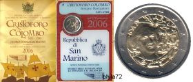 Commémorative 2 euros Saint-Marin 2006 BU - Christophe Colomb
