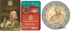 Commémorative 2 euros Saint-Marin 2007 BU - Giuseppe Garibaldi