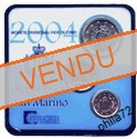 Miniset pièces 1 cent, 10 cents et 1 euro Saint-Marin 2004 sous blister
