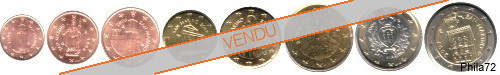 Série complète pièces 1 cent à 2 euros Saint-Marin année 2012 BU (issue du coffret)