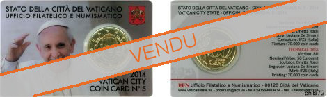 Coincard n°5 pièce 50 cents Vatican 2014 CC - François
