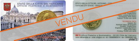 Coincard n°6 pièce 50 cents Vatican 2015 CC - François