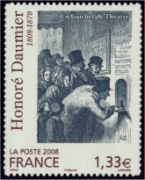 H Daumier tirage autoadhésif - 1.33€ multicolore provenant de feuille entreprise (support blanc)