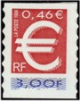 Euro tirage autoadhésif - 3.00f rouge et bleu provenant de carnet