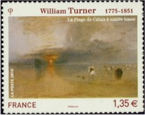 William Turner - La plage de Calais tirage autoadhésif - 1.35€ multicolore provenant de feuille entreprise (support blanc)