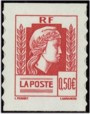 Marianne d'Alger tirage autoadhésif - 0.50€ rouge provenant de carnet