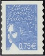 Luquet tirage autoadhésif - 0.75€ bleu ciel (sans logo) provenant de feuille personnalisable (support blanc)