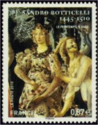 Boticelli la nymphe Chloris et la déesse Flore tirage autoadhésif - 0.87€ multicolore provenant de feuille entreprise (support blanc)