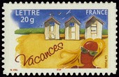 Vacances tirage autoadhésif - TVP 20g - lettre prioritaire multicolore provenant de carnet