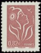 Lamouche tirage autoadhésif - 0.82 € lilas-brun-clair mention Philaposte (sans logo) provenant de feuille personnalisable (support blanc)