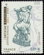 A. Bourdelle Le Centaure Mourant tirage autoadhésif - 0.89€ multicolore provenant de feuille entreprise (support blanc)