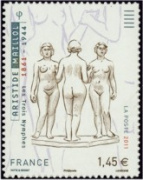 A. Maillol Les Trois Nymphes tirage autoadhésif - 1.45€ multicolore provenant de feuille entreprise (support blanc)