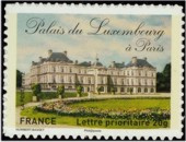 Palais du Luxembourg tirage autoadhésif - TVP 20g - lettre prioritaire multicolore provenant de feuille entreprise (support blanc)