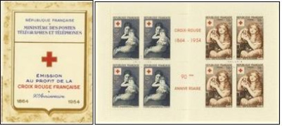 Croix-Rouge 1954 - carnet de 8 timbres
