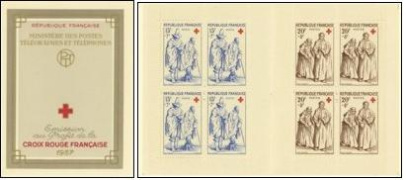 Croix-Rouge 1957 - carnet de 8 timbres
