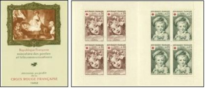 Croix-Rouge 1962 - carnet de 8 timbres