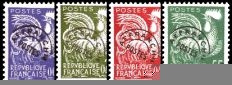 Série Coq Gaulois - 4 timbres