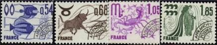 Série zodiaque - 4 timbres