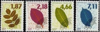 Série feuilles d'arbres - 4 timbres