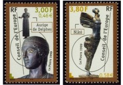 Paire Conseil de l'Europe - Statue de A de Delphes et de P. Mazuras