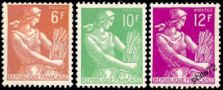 Série moissonneuse - 3 timbres