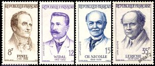 Série grands médecins - 4 timbres
