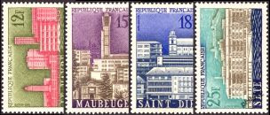 Série villes reconstruites - 4 timbres