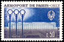 Aéroport de Paris-Orly - 0.50f bleu, bleu-clair et sépia