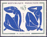 Les nus bleus d'Henri Matisse - 0.65f vert, bleu-foncé et violet-noir