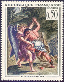 Lutte de Jacob avec l'Ange de Delacroix - 0.50f polychrome