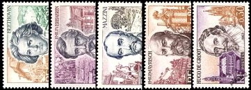 Série Grands Hommes européens - 5 timbres