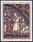 Les marchands de fourrures Vitrail de Chartres - 0.95f polychrome