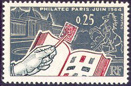 Philatec 1964 - 0.25f gris, rouge et vert