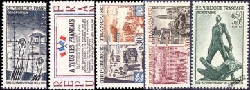 Série 20e anniversaire de la Libération - 5 timbres