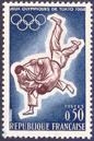 Judo - 0.50f bleu et brun-lilas