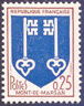 Mont-de-Marsan - 0.25f brun-rouge et bleu