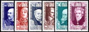 Série célébrites - XVIIIe au XXe siècle - 6 timbres