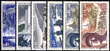 Série 25eme Anniversaire de la Libération - 6 timbres