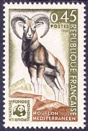 Mouflon méditérannéen - 0.45f olive, brun-rouge et noir