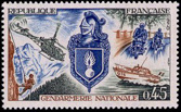 Gendarmerie Nationale - 0.45f outremer, vert-foncé et brun