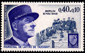 Maréchal de Lattre de Tassigny - 0.40f + 0.10f gris-vert et violet
