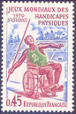 Jeux des handicapés physiques - 0.45f lilas, vert et bleu-ciel