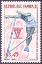 Championnats d'athlétisme - 0.45f lilas-rose, bleu et gris-bleu