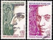 Paire personnages célèbres Grignon de Montfort et Francis Poulenc
