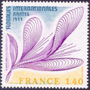 Floralies intern. de Nantes - 1.40f lilas, jaune et bleu-vert