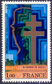 Mémorial au général de Gaulle - 1.00f polychrome et or