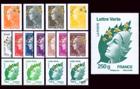 Série Maxi-Marianne 2012 Etoiles d'Or à tirage limité - 15 timbres gommés