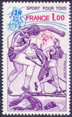 Sports pour tous - 1.00f violet, turquoise et rose